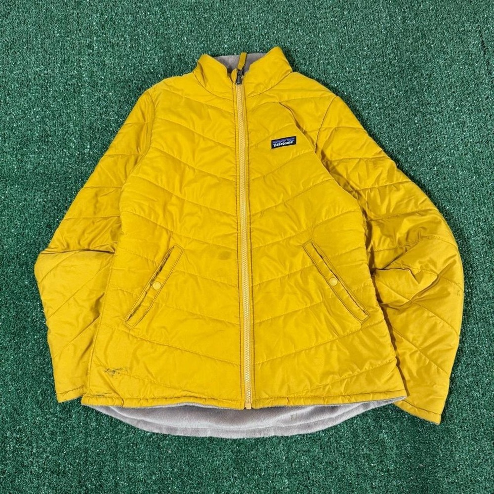 Patagonia Yellow Quilted Full Zip Insulated Jacket Youth XL Fits Mens XS 0348